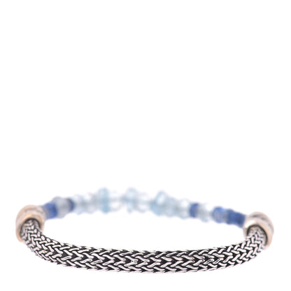 John Hardy Sterling Silver Aquamarine Kyanite Beaded Classic Chain Bracelet 3 of 4
