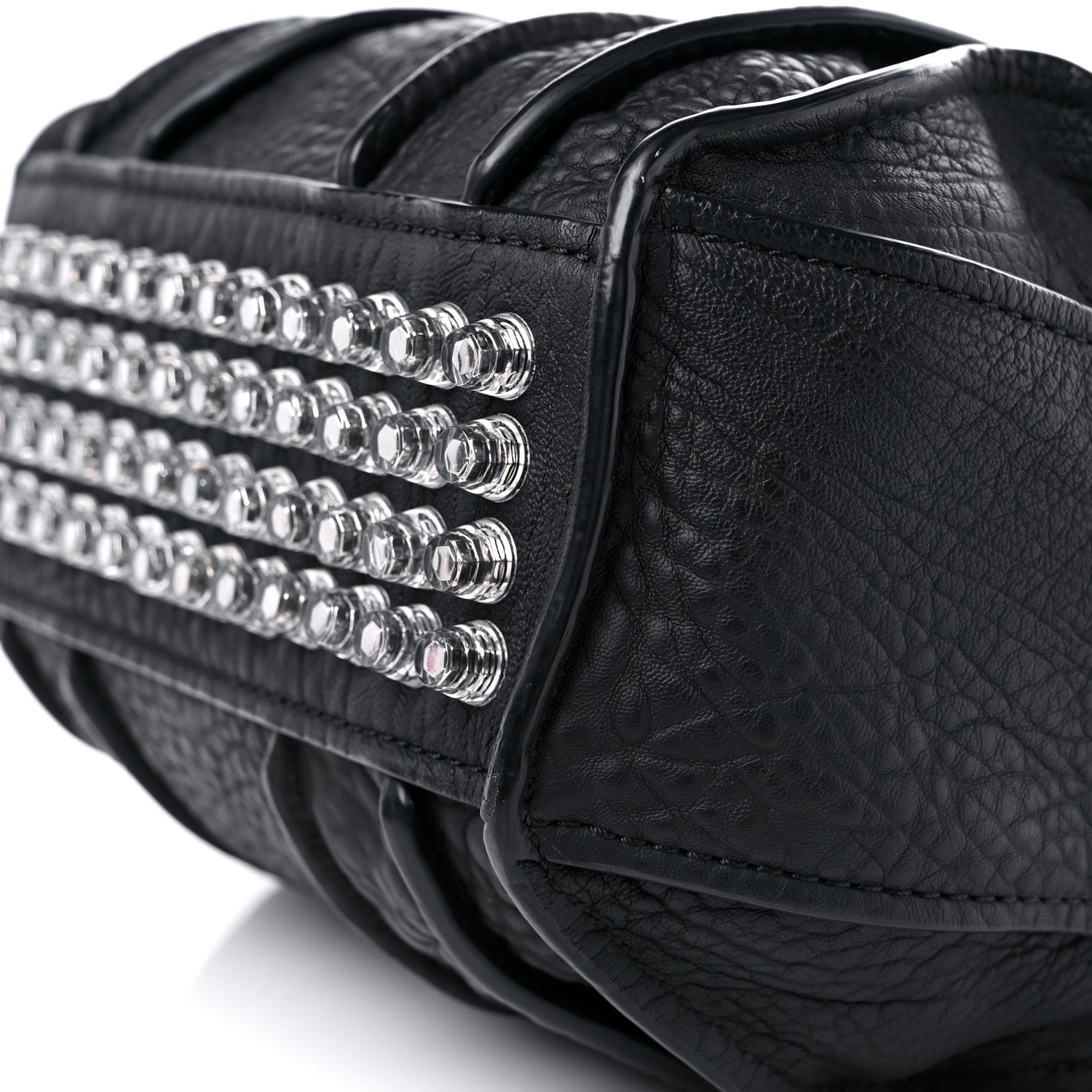 Alexander Wang Pebbled Lambskin Inside Out Rockie Black Clear Resin Hardware 7 of 13