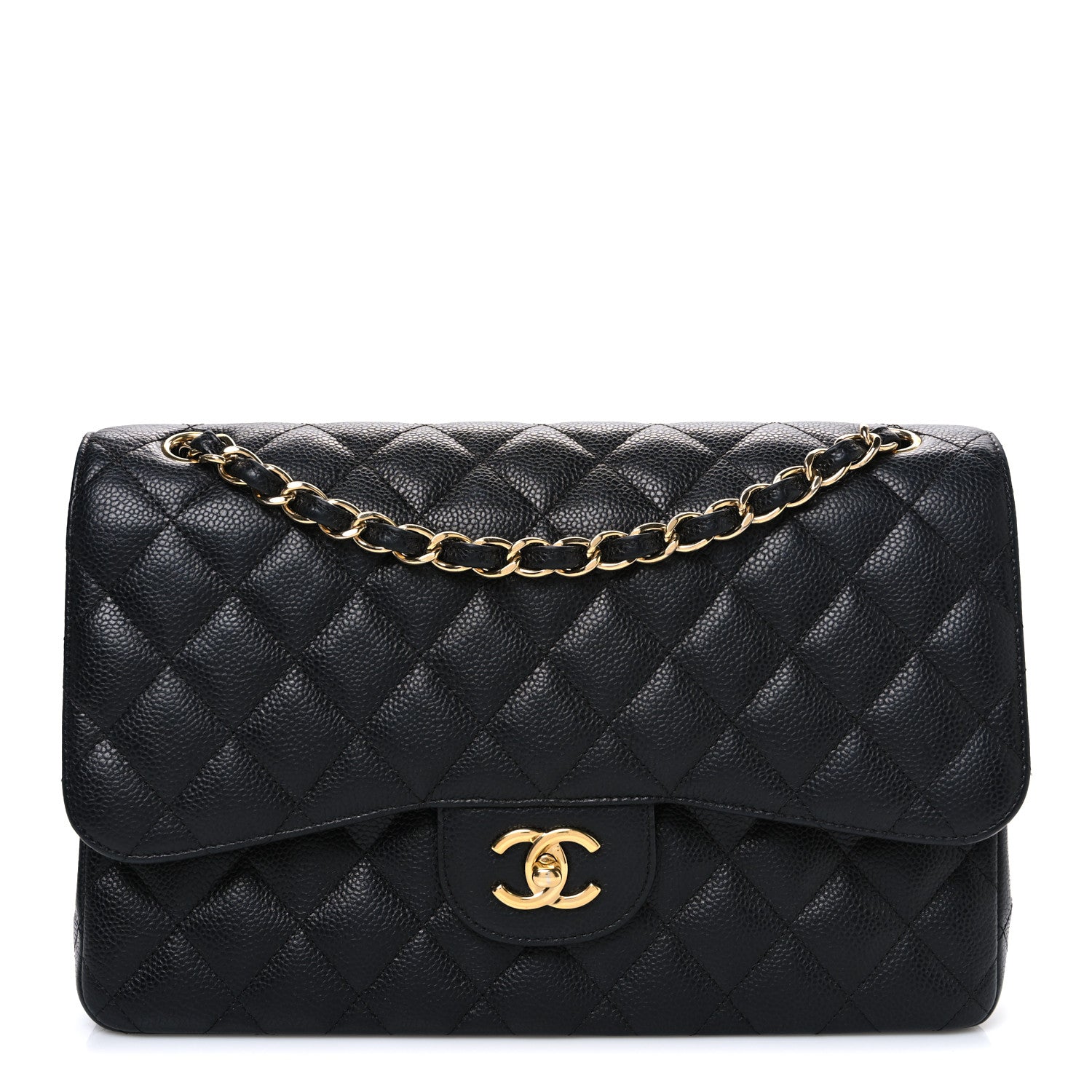 Chanel Caviar Quilted Jumbo Double Flap Black 1 of 12