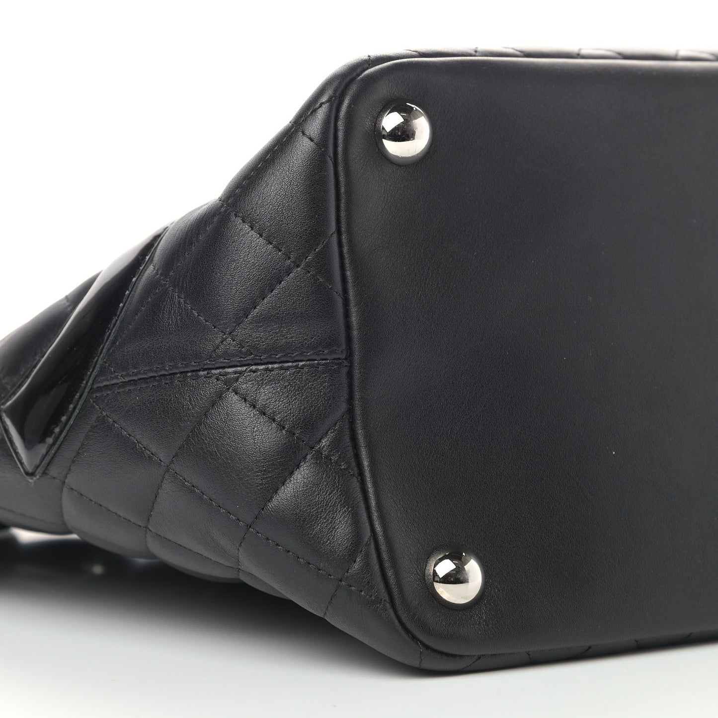 Calfskin Quilted Large Cambon Tote Black