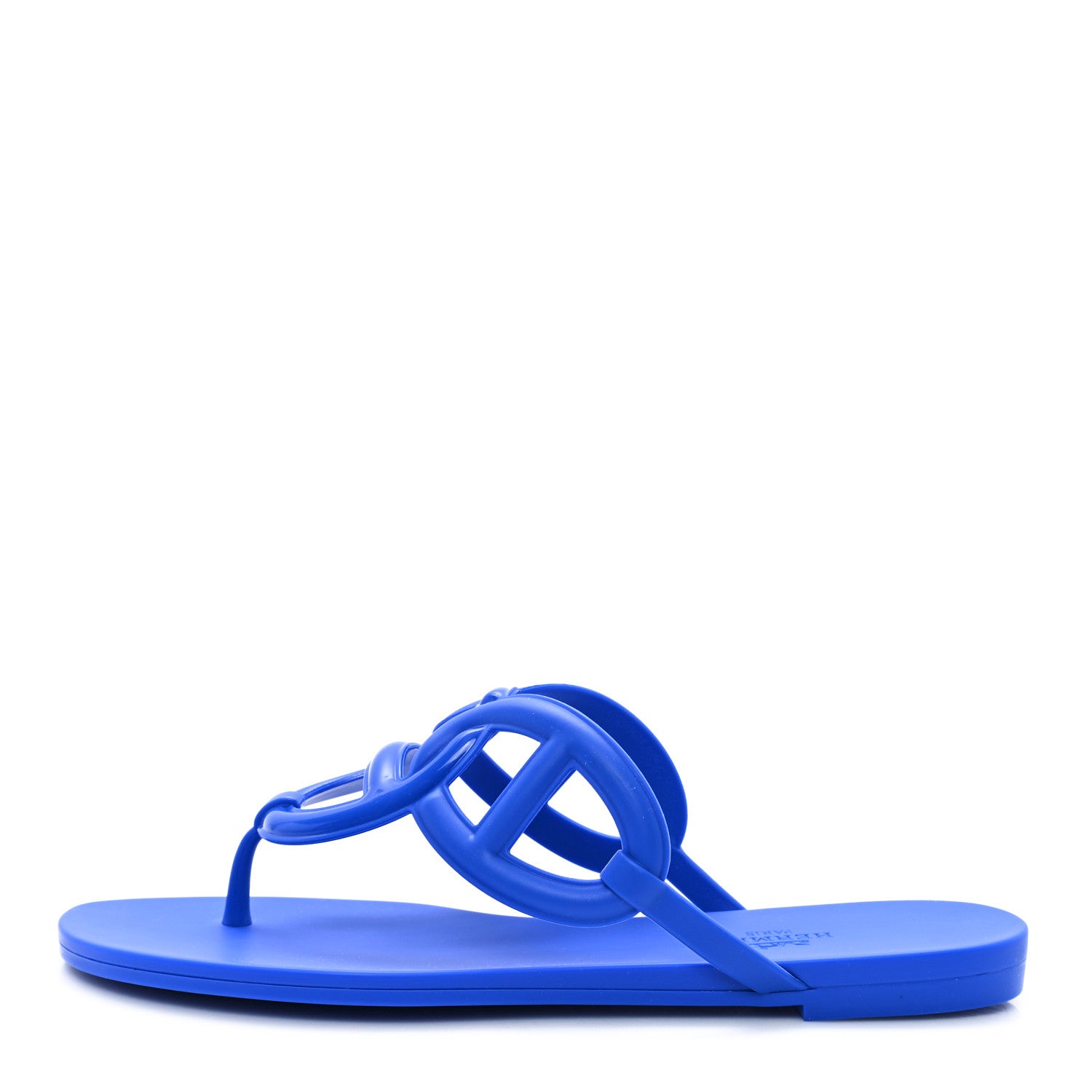 Hermes Rubber Womens Egerie Sandals 38 Bleu Outremer 1 of 10