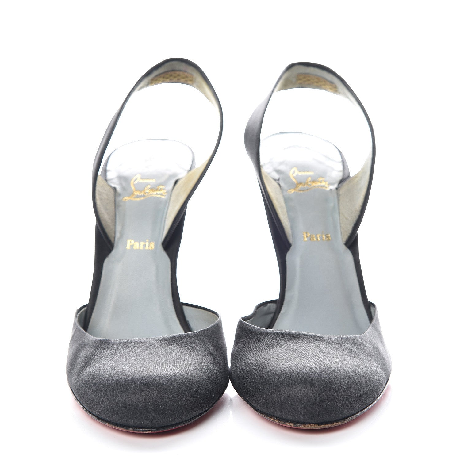 Christian Louboutin Satin Slingback 100 Pumps 38.5 Black 2 of 17