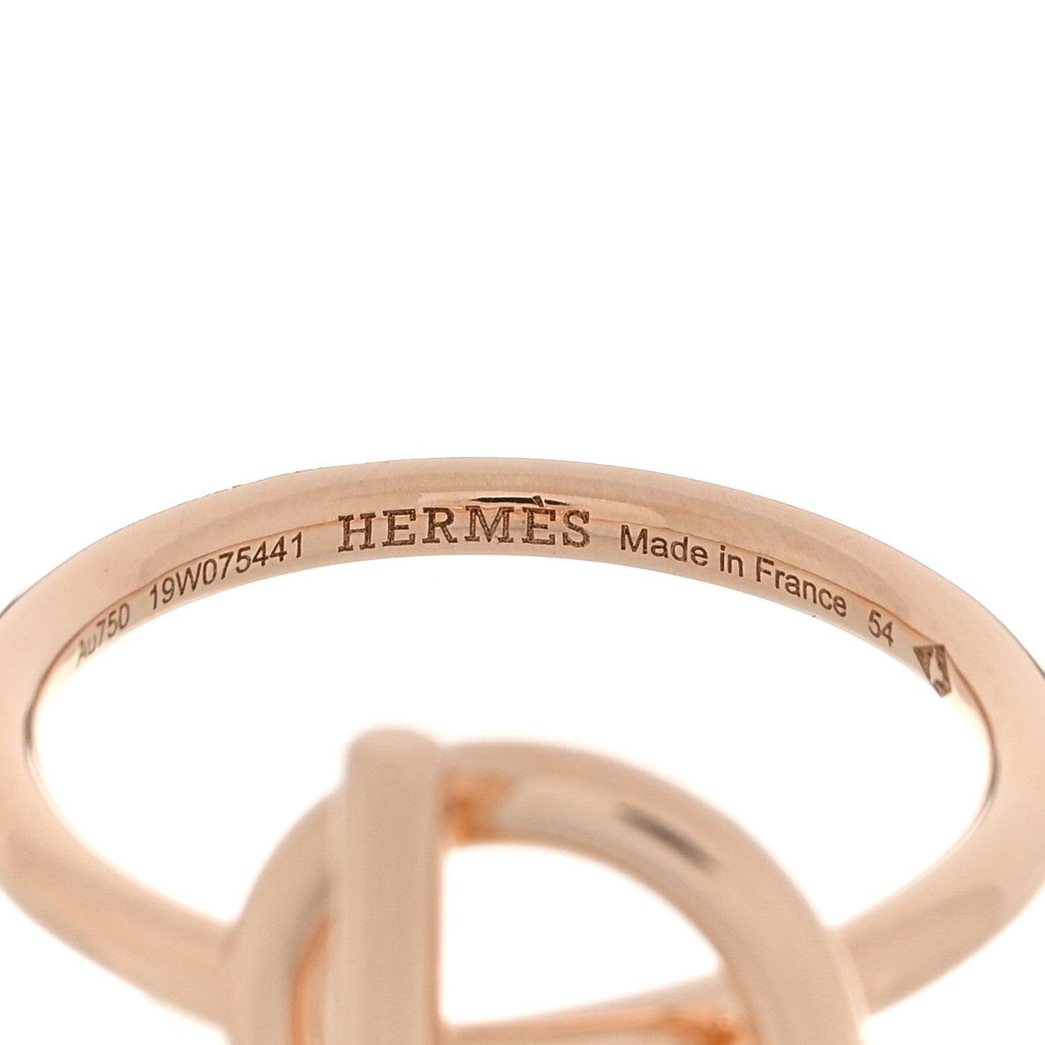 Hermes 18K Rose Gold PM Echappee Ring 54 7 4 of 4