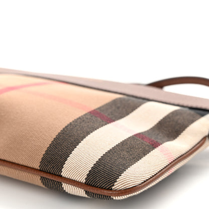Burberry House Check Derby Peyton Crossbody Clutch Bag Tan 9 of 9
