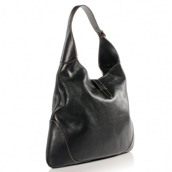 Gucci Calfskin Web Medium Jackie O Bouvier Hobo Navy 3 of 7