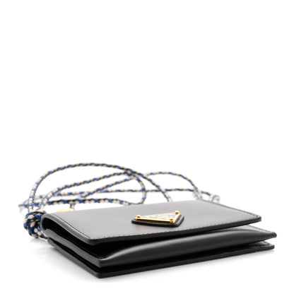 Prada Vitello Card Holder With Braided Strap Black 4 of 10