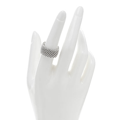 Tiffany Sterling Silver Somerset Mesh Ring 53 6.5 2 of 4