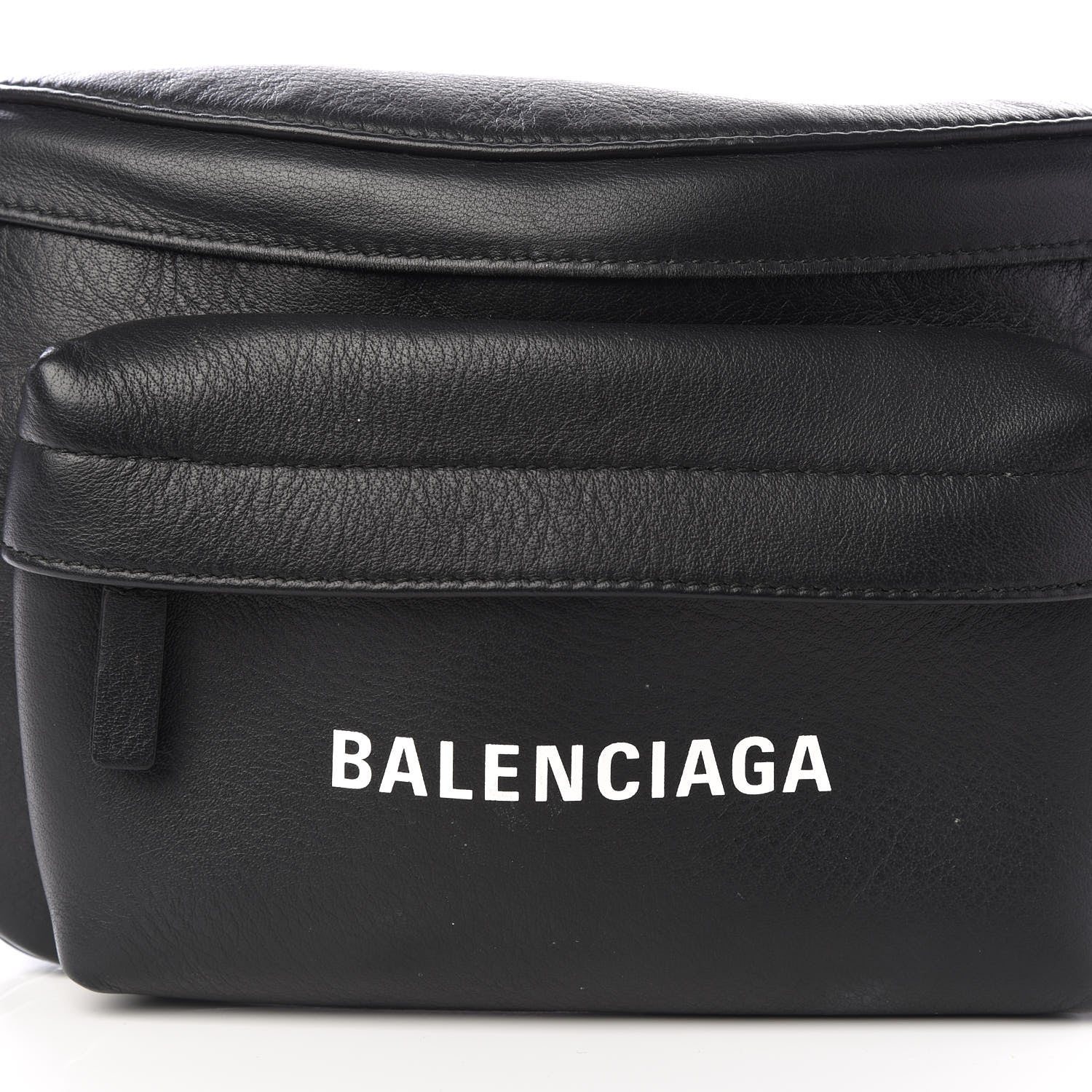 Balenciaga Smooth Calfskin Logo Large Everyday Beltpack Black White 9 of 9