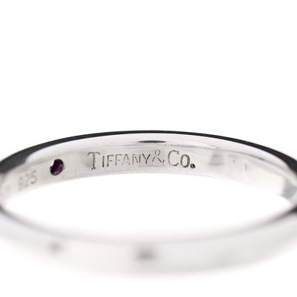 Tiffany Sterling Silver Pink Sapphire Elsa Peretti Band Ring 53 6.25 4 of 5
