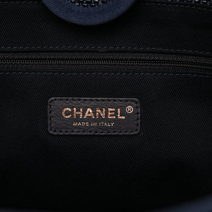 Chanel Woven Straw Raffia Small Deauville Tote Blue 6 of 10