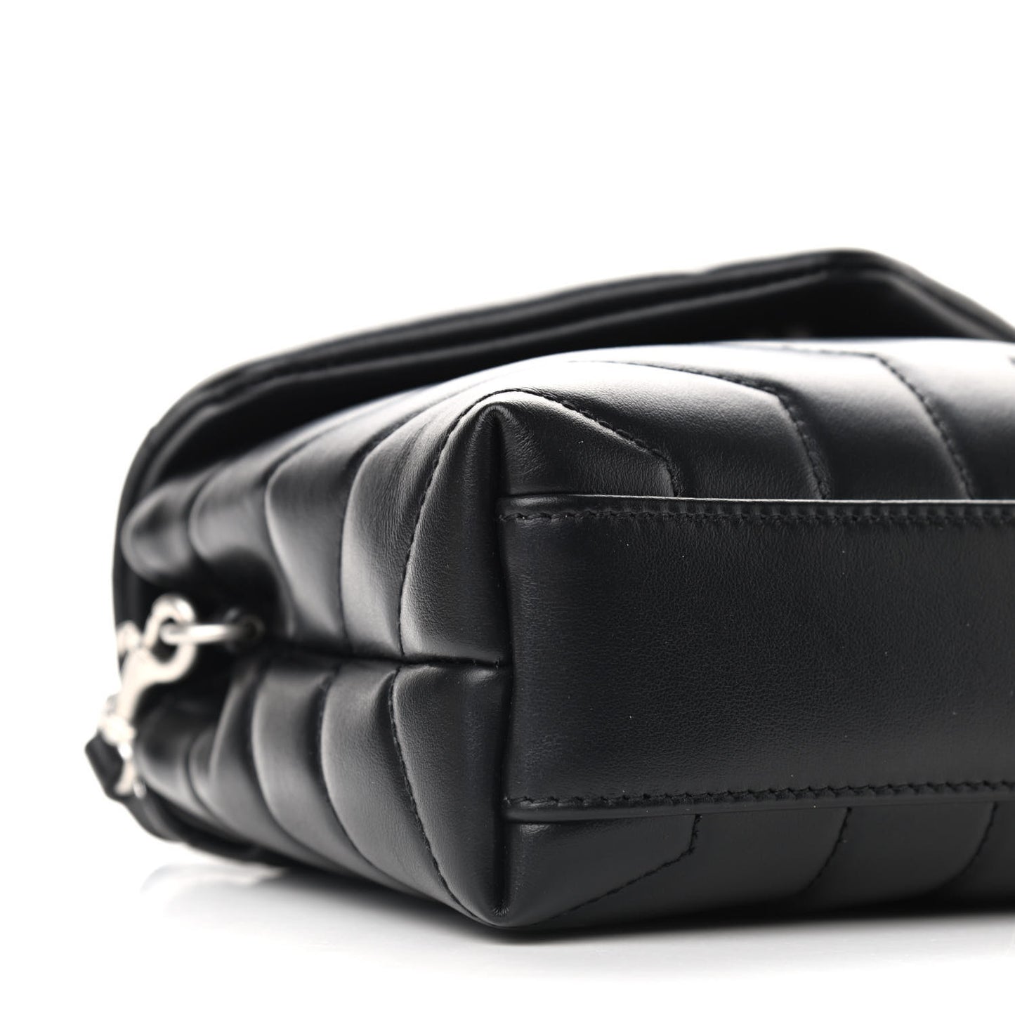 Calfskin Y Quilted Monogram Toy Loulou Crossbody Bag Black