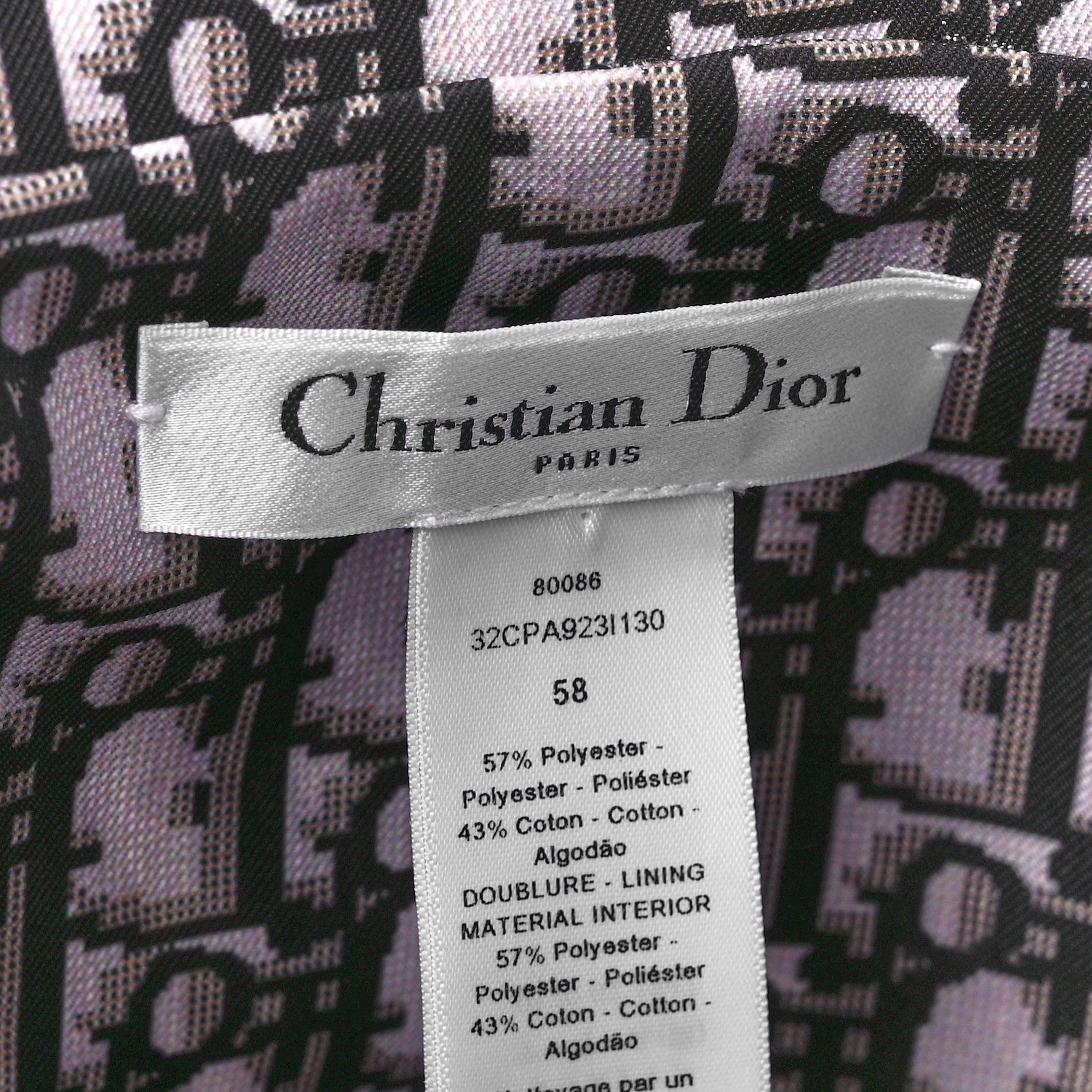 Christian Dior Oblique Plan De Paris Reversible Teddy-D Brim Bucket Hat 58 Black White 13 of 14