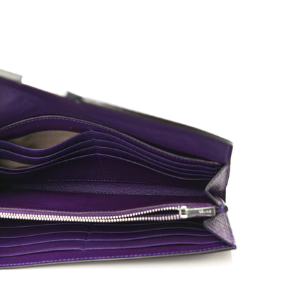 Celine Grained Calfskin Large Trotteur Multifunction Flap Wallet Purple 4 of 14