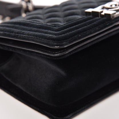 Chanel Velvet Quilted Small Boy Flap Black 9 of 15