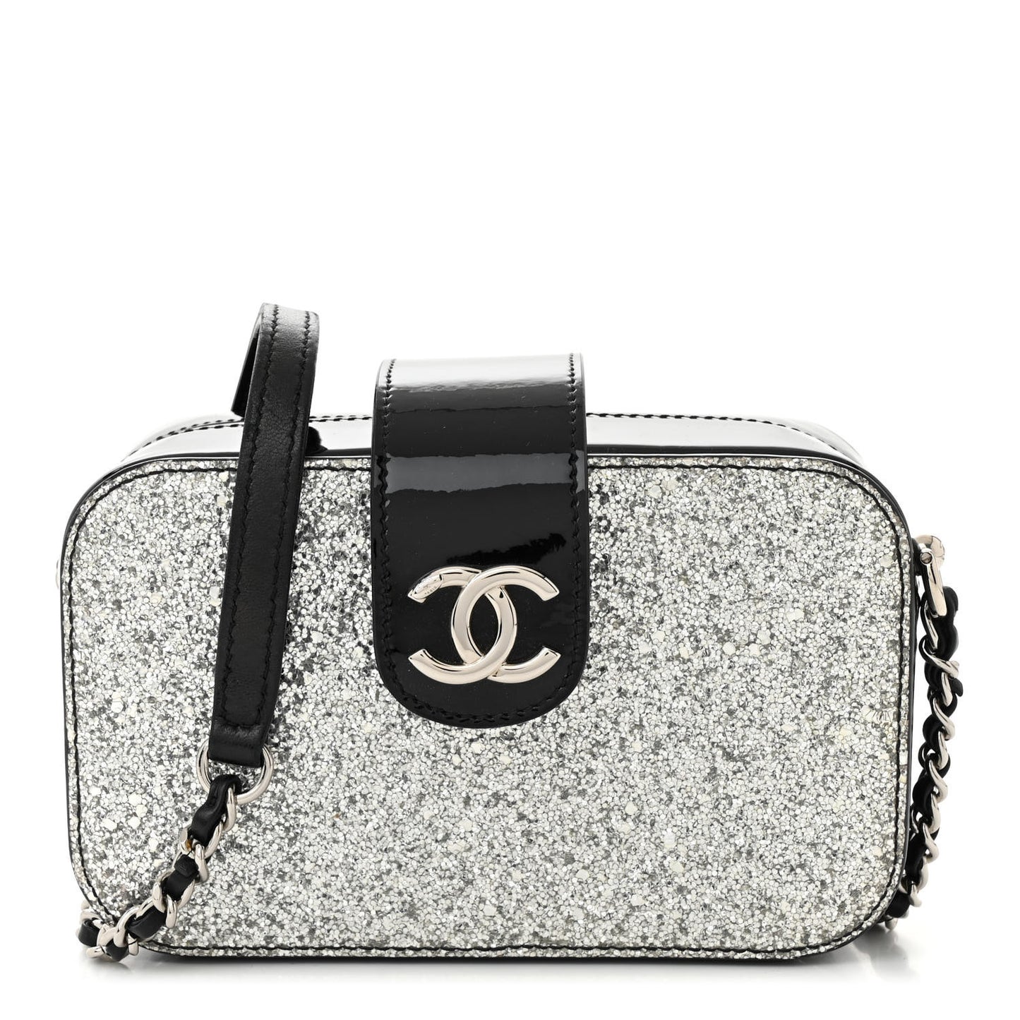 Glitter Patent Evening On The Moon Camera Case Silver