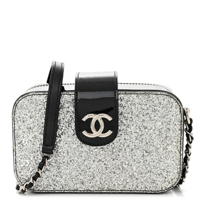 Chanel Glitter Patent Evening On The Moon Camera Case Silver 1 of 10