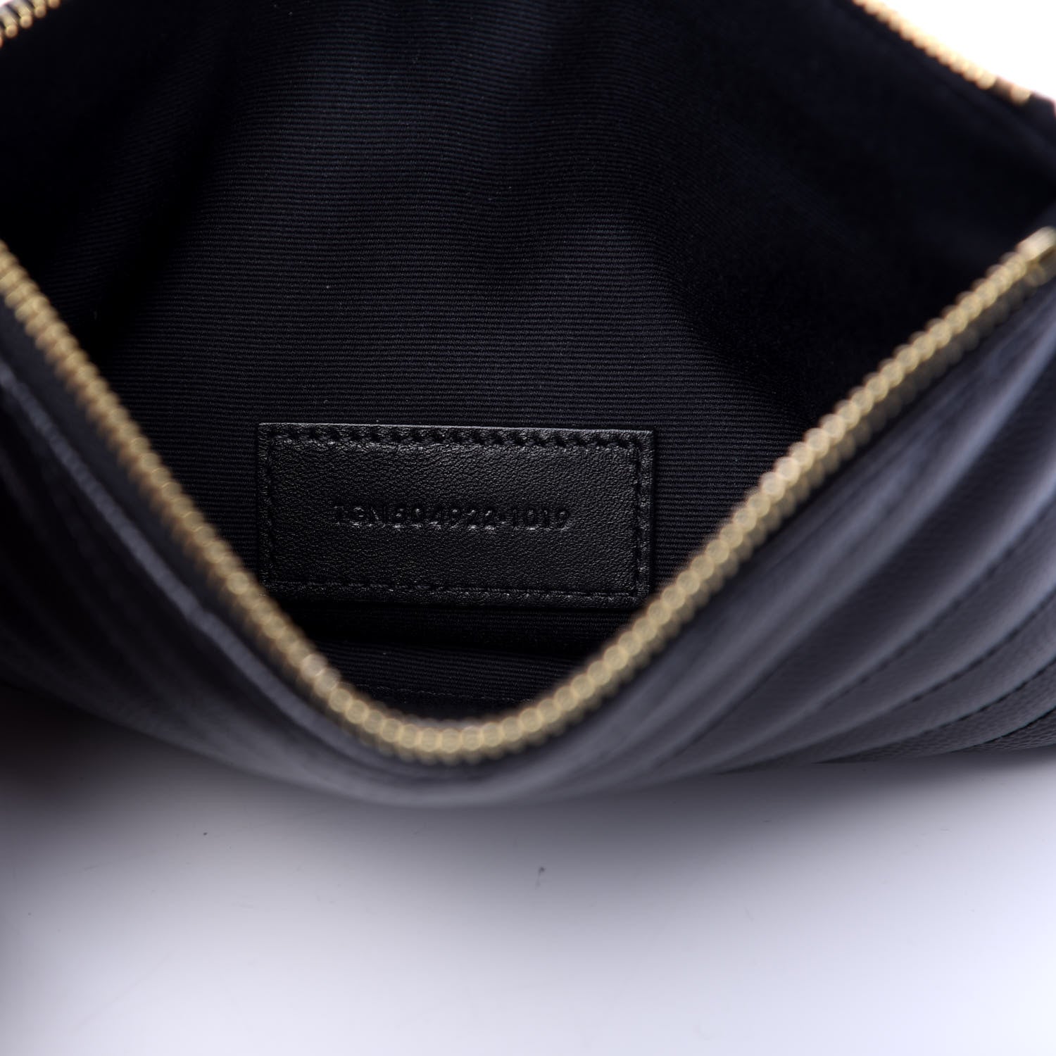 Saint Laurent Grain De Poudre Chevron Monogram Bill Pouch Black 7 of 8