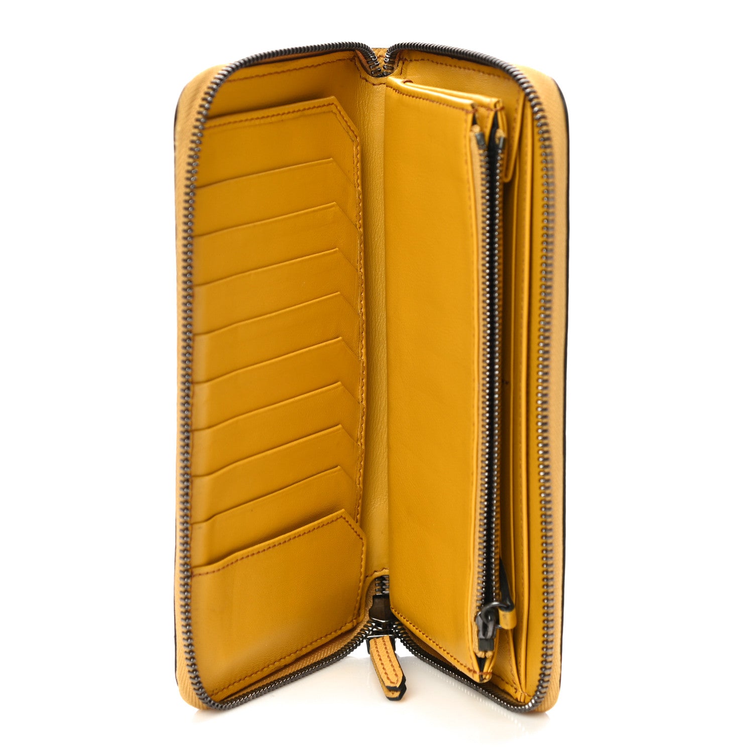 Burberry Grainy Calfskin Zip Around Wallet Yellow 5 of 10