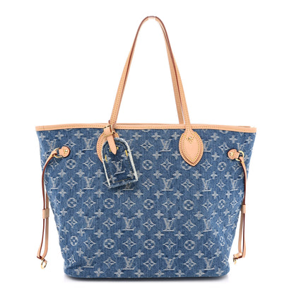 Louis Vuitton Monogram Denim Neo Neverfull MM Blue 1 of 10