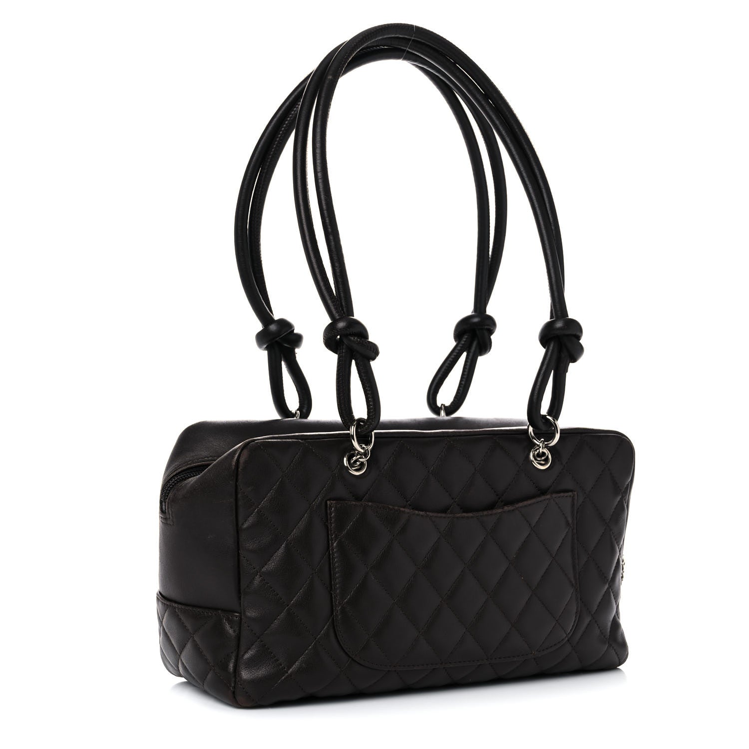 Chanel Calfskin Quilted Large Cambon Bowler Dark Brown 1 of 22