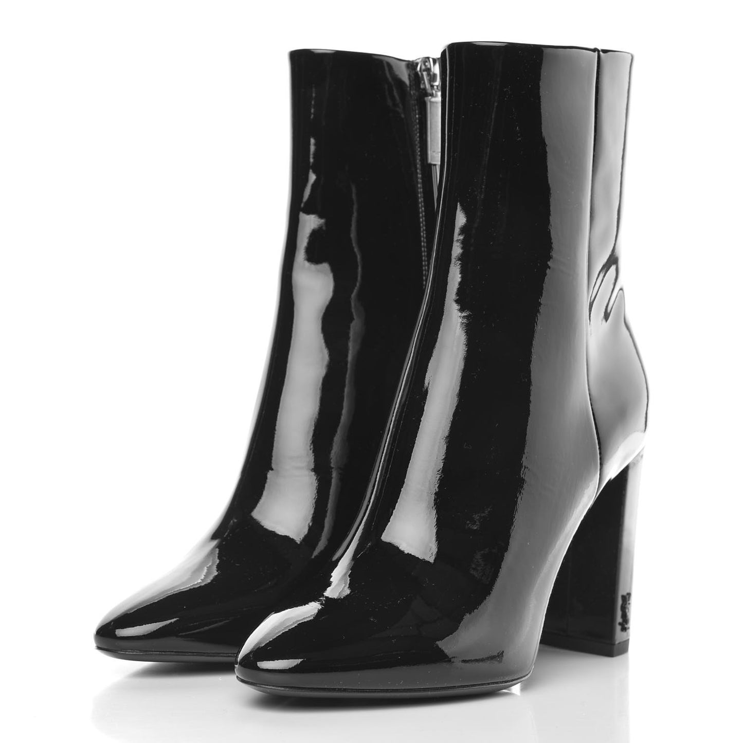 Patent Ankle Boots 37 Black