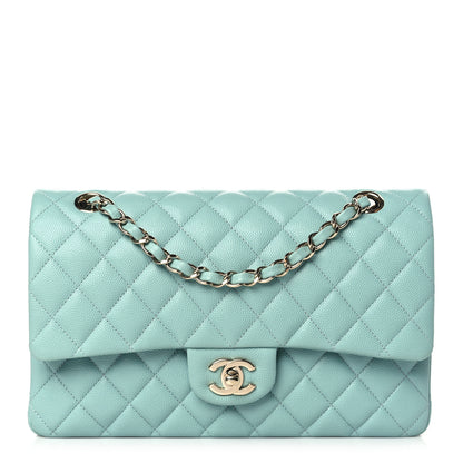 Chanel Caviar Quilted Medium Double Flap Light Blue 1 of 10