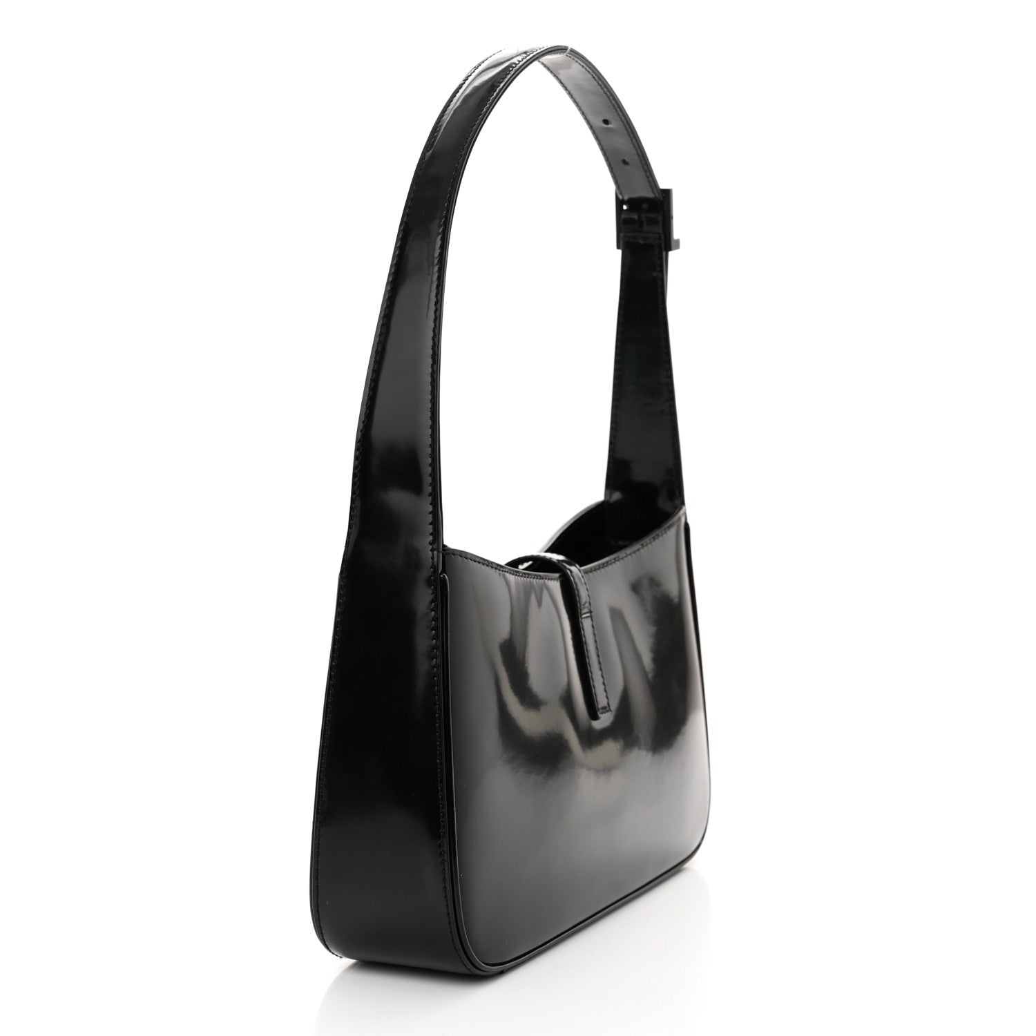 Saint Laurent Patent Le 5 A 7 Monochrome Hobo Black 3 of 12