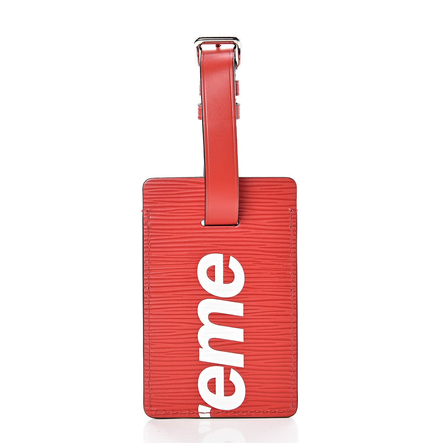 Louis Vuitton X SUPREME Epi Luggage Tag Set Black Red 3 of 4