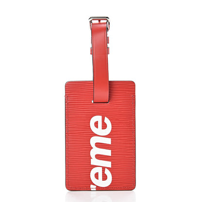 Louis Vuitton X SUPREME Epi Luggage Tag Set Black Red 3 of 4