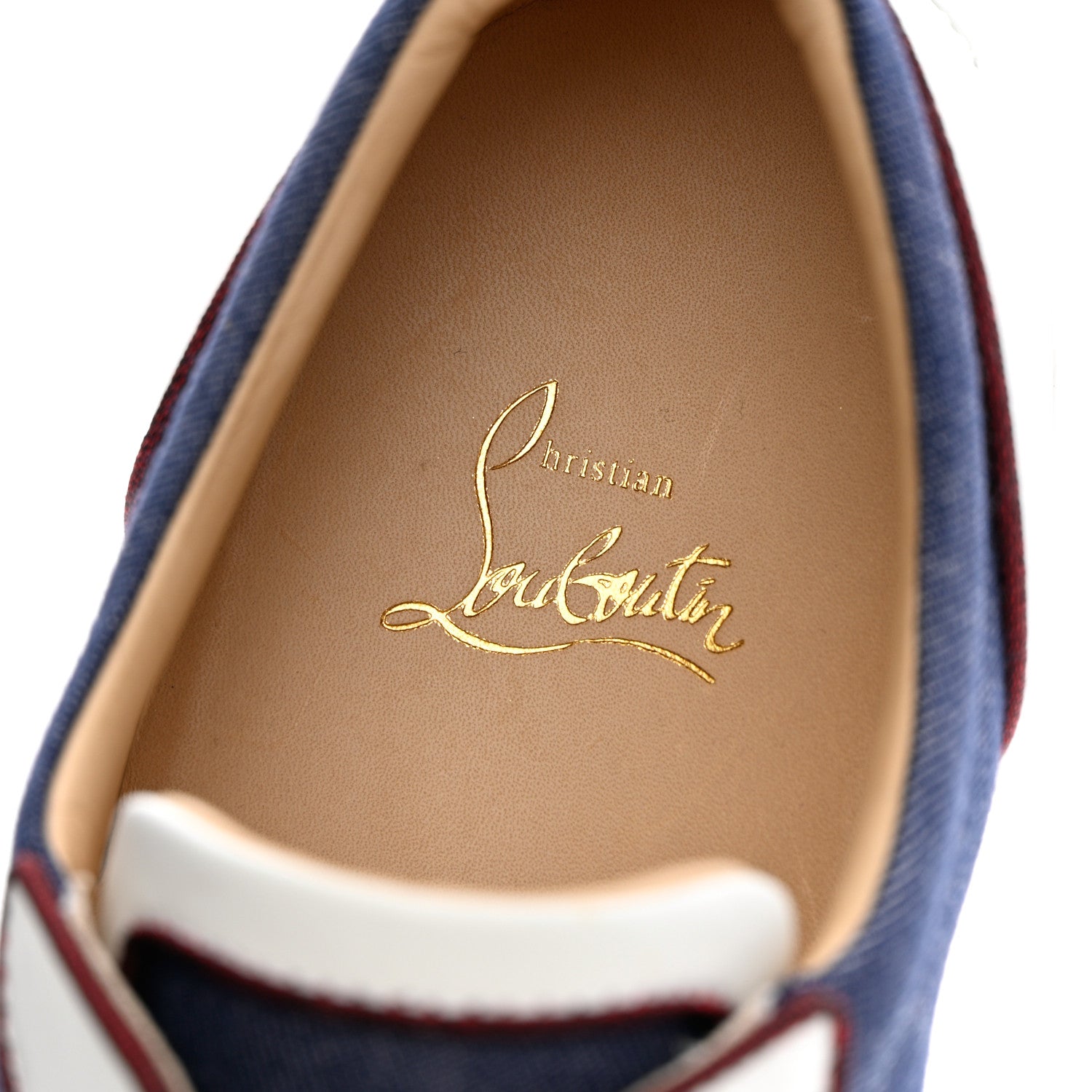 Christian Louboutin Denim Mens Louis Junior Spikes Flat Sneakers 44 Version Blue 6 of 11
