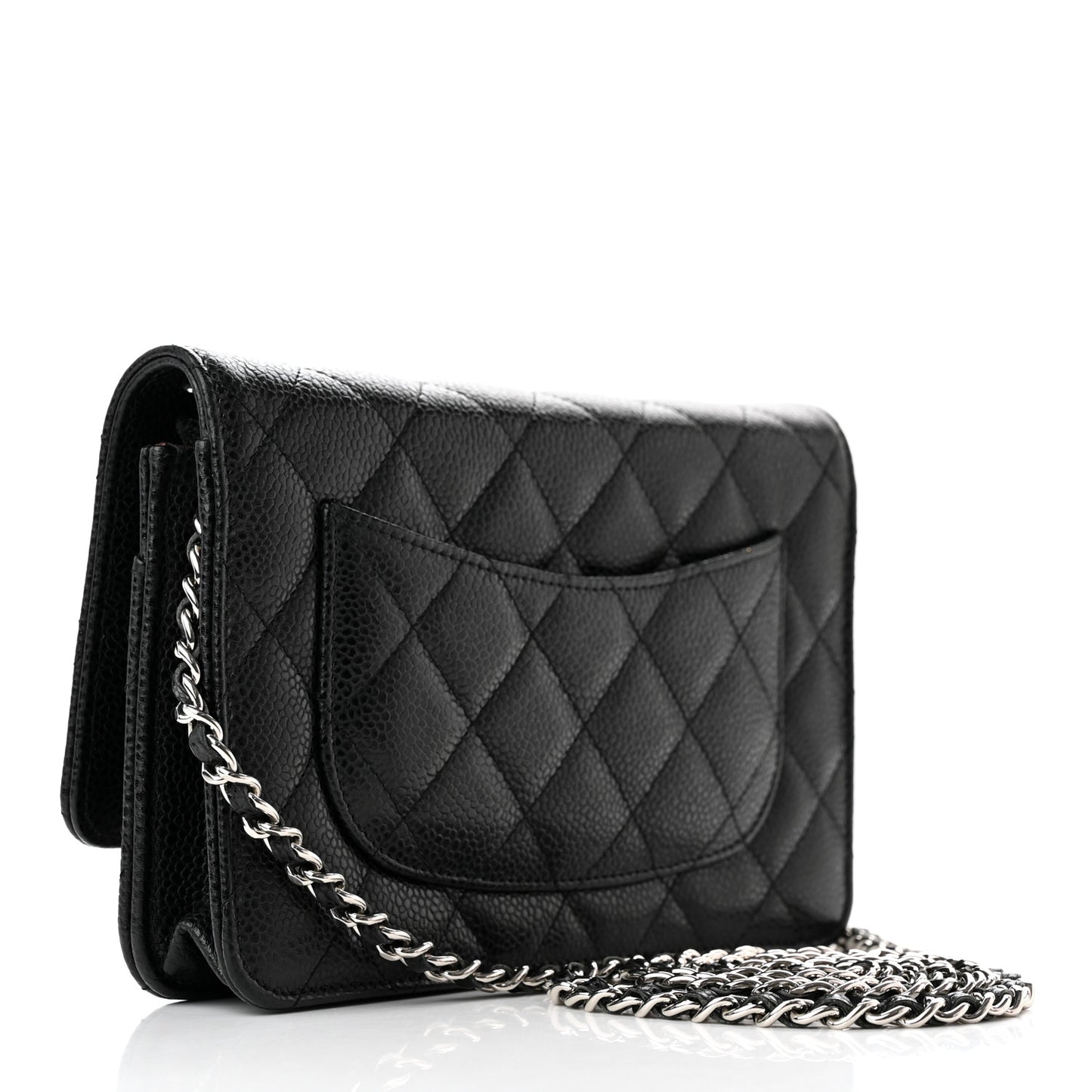 Caviar Quilted Wallet on Chain WOC Black