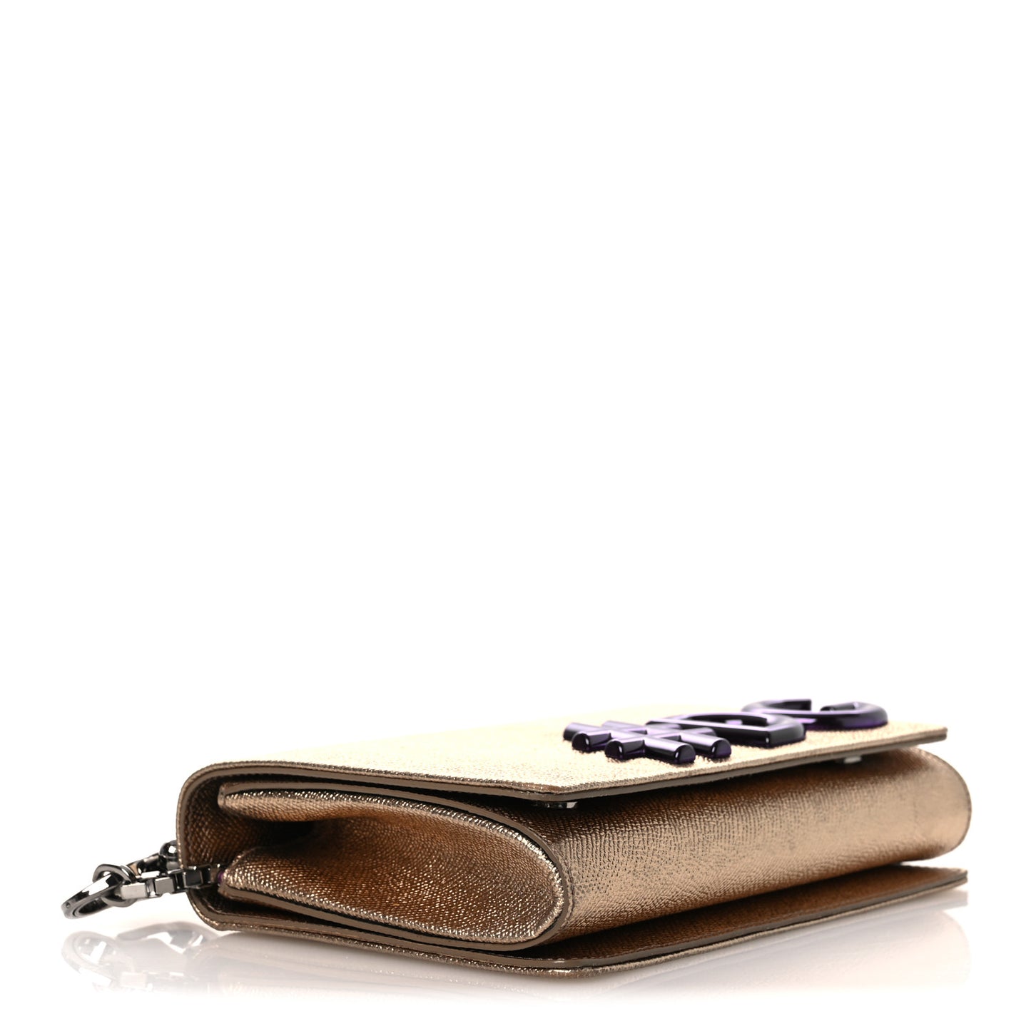Metallic Calfskin DG Girls Millennials Crossbody Bag Gold