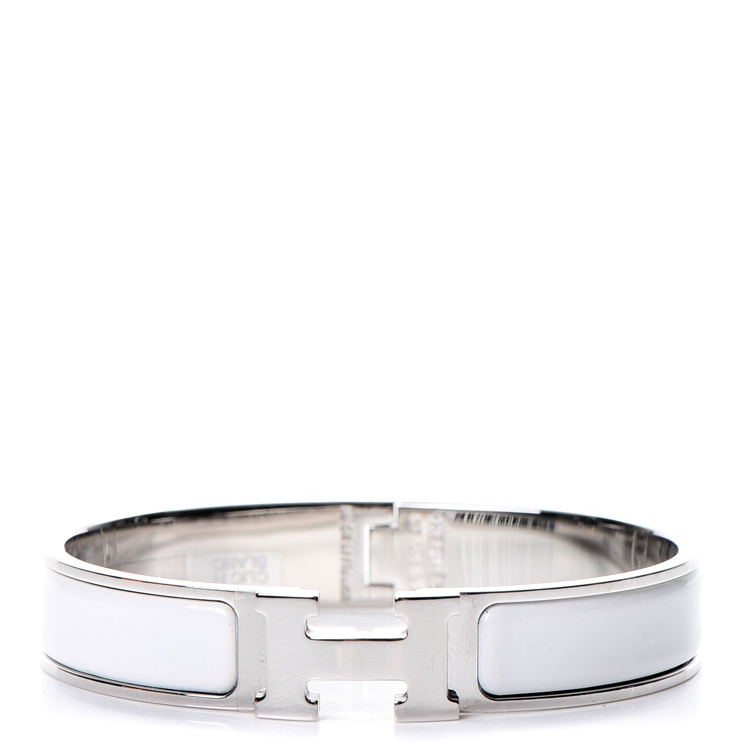Hermes Enamel Narrow Clic Clac H Bracelet GM White 1 of 5