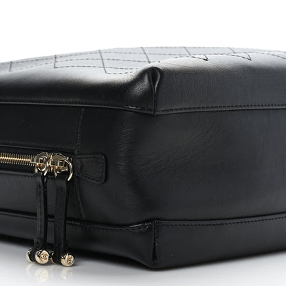 Chanel Calfskin Stitched Sleek Box Top Handle Vanity Bag Black 8 of 9