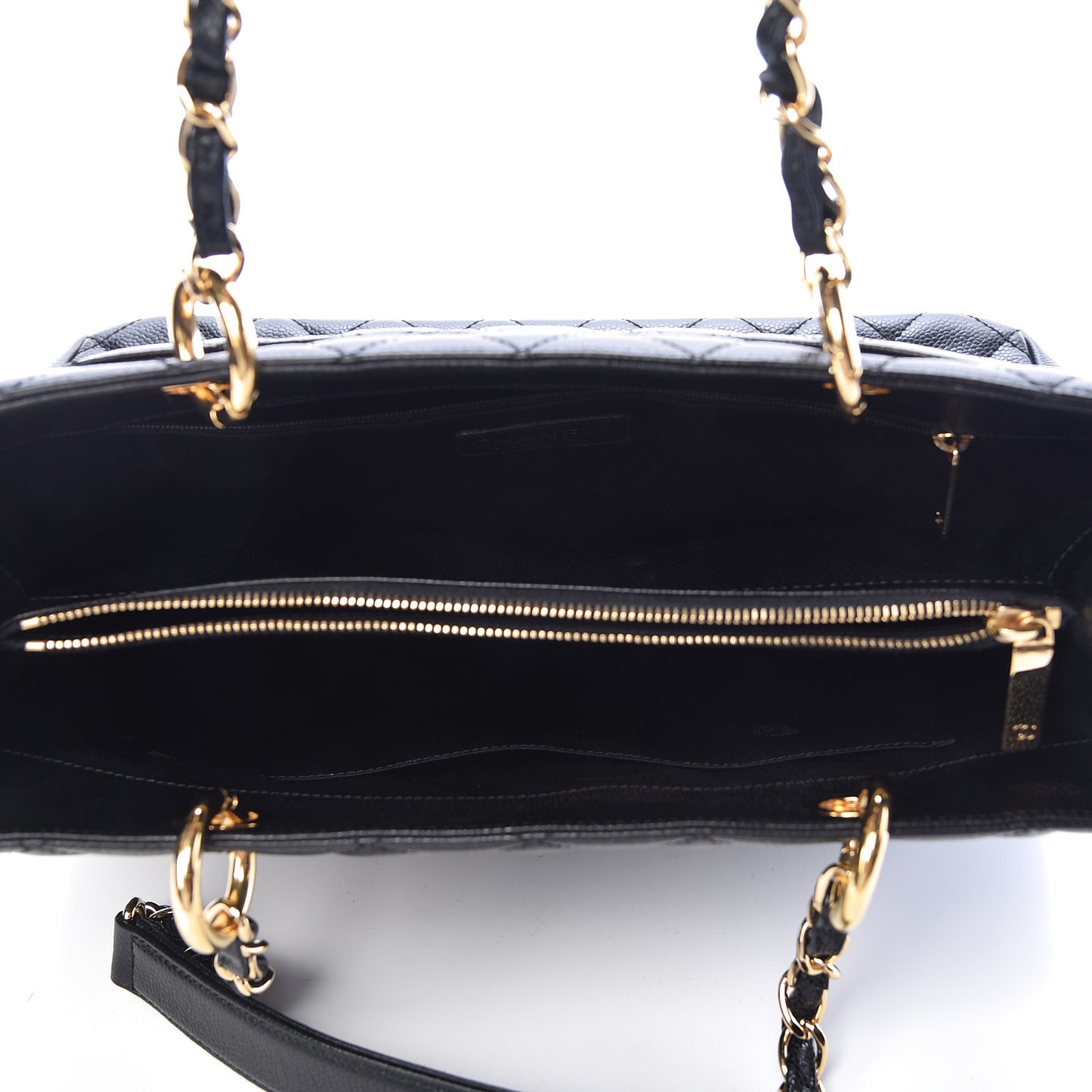 Caviar Quilted Grand Shopping Tote GST Black