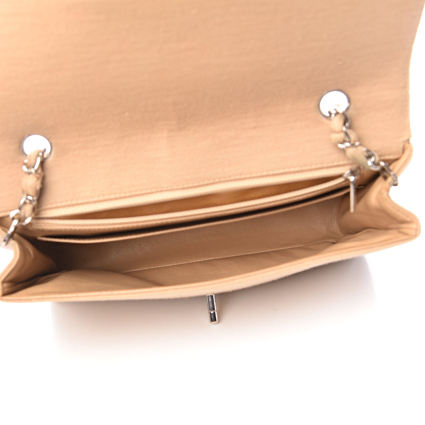 Jersey Quilted Jumbo Single Flap Beige
