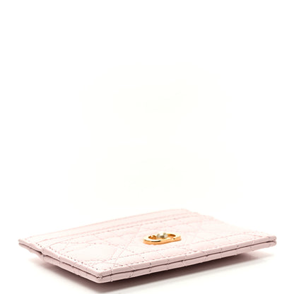 Christian Dior Lambskin Pearl Cannage Dioramour Jolie Freesia Card Holder Rose des Vents 4 of 7