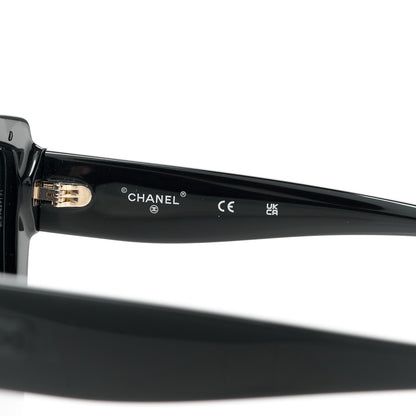 Chanel Acetate Shield Sunglasses 71504 Black 6 of 8