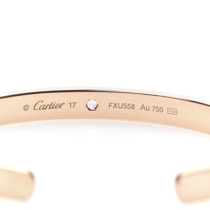 Cartier 18K Pink Gold Pink Sapphire LOVE Cuff Bracelet 17 4 of 5