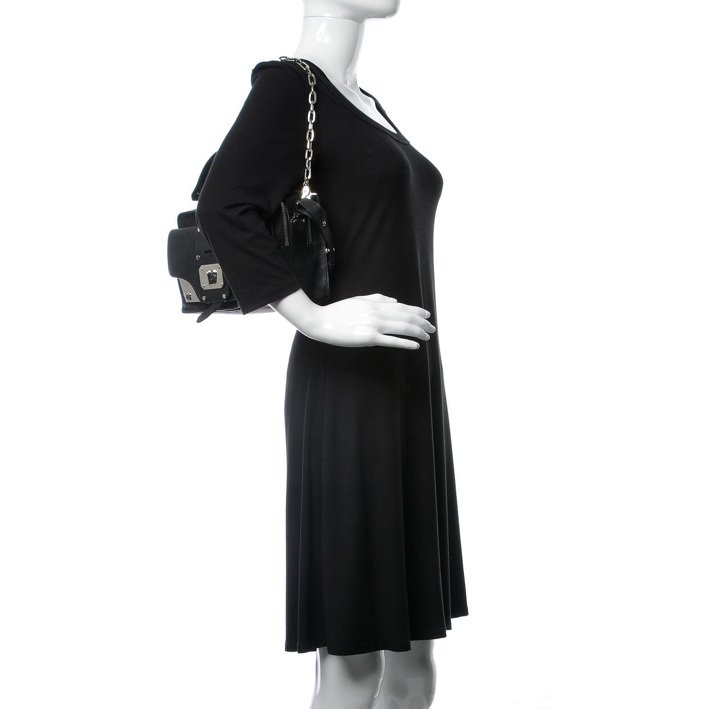 Goatskin Small Stardvst Satchel Black
