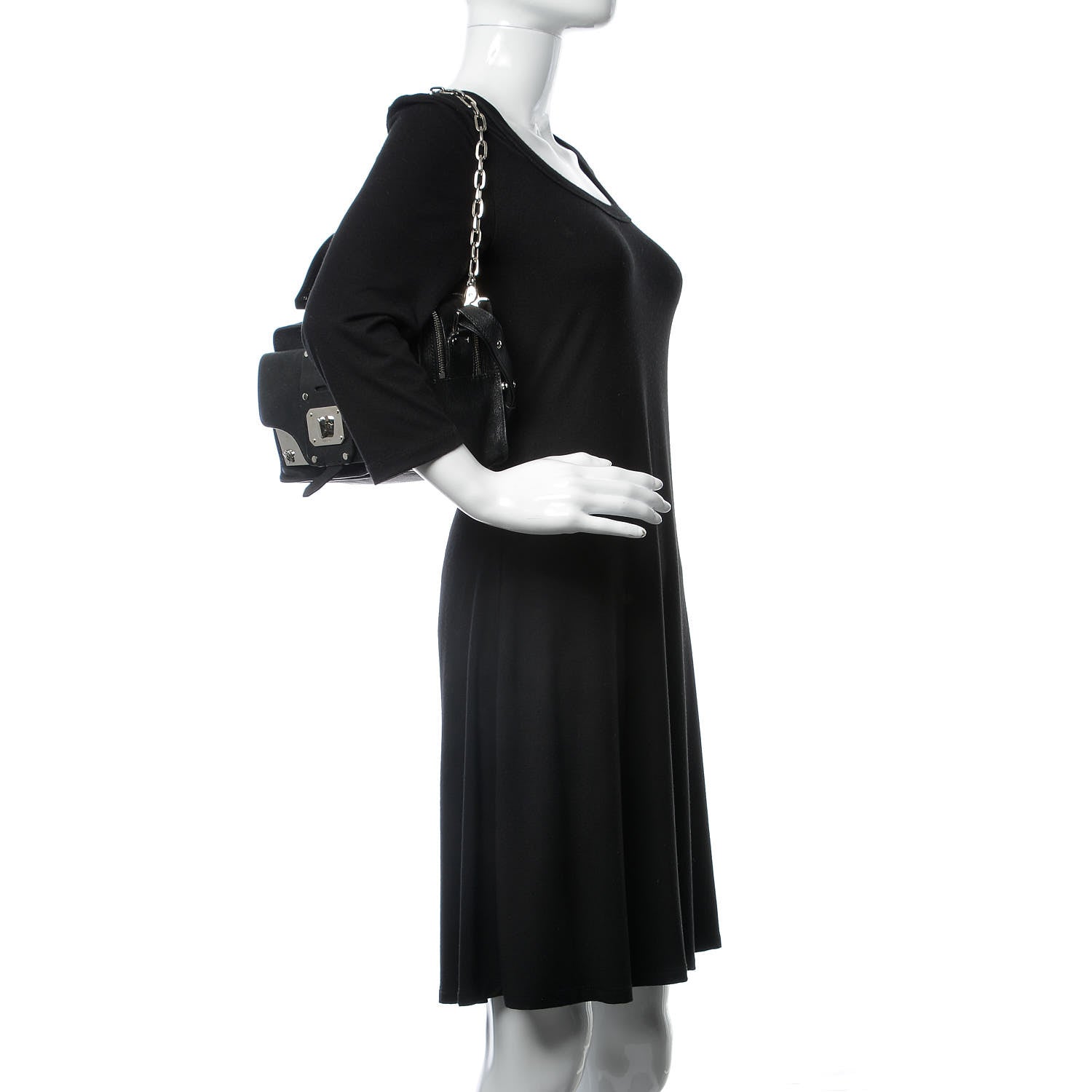 Versace Goatskin Small Stardvst Satchel Black 3 of 11