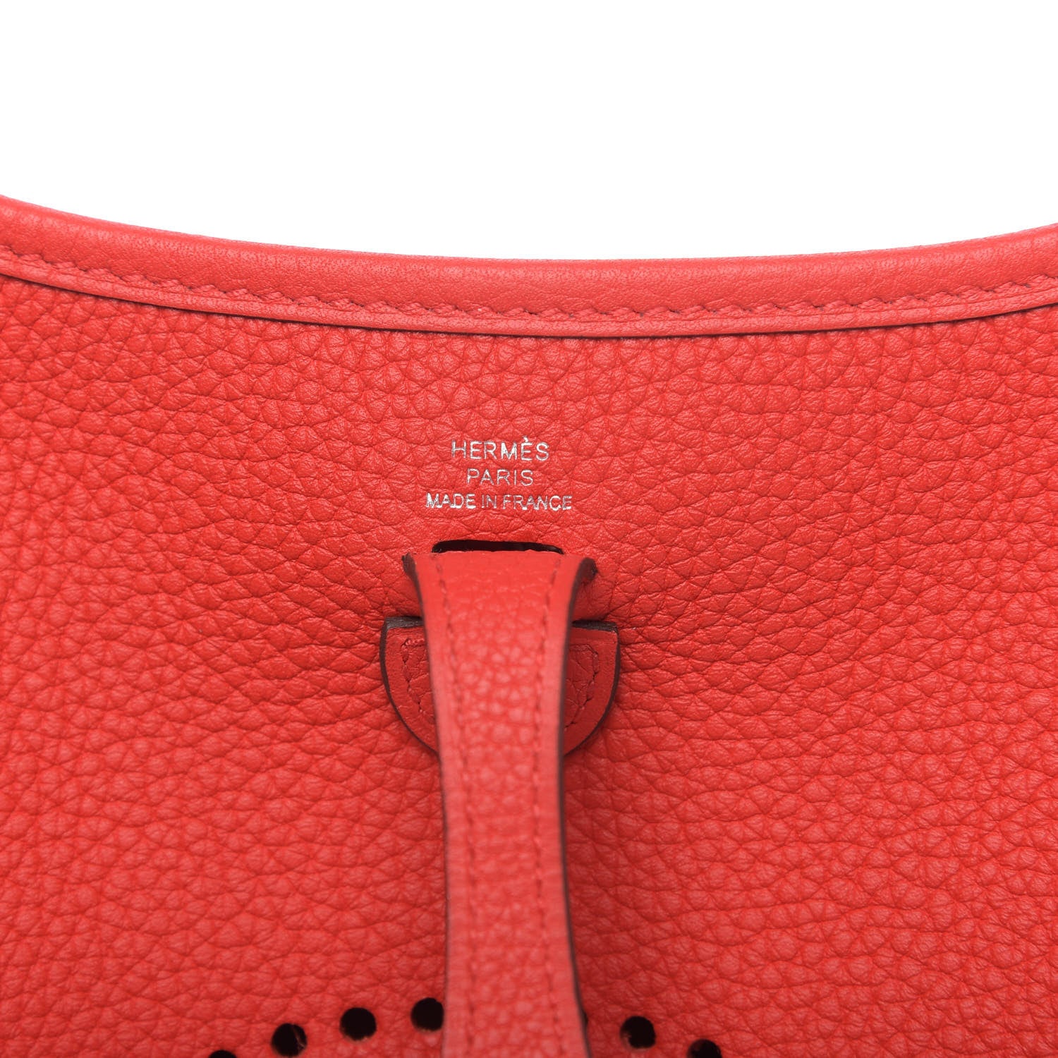 Hermes Taurillon Clemence Evelyne TPM Rouge De Coeur Bleu Du Nord 8 of 10