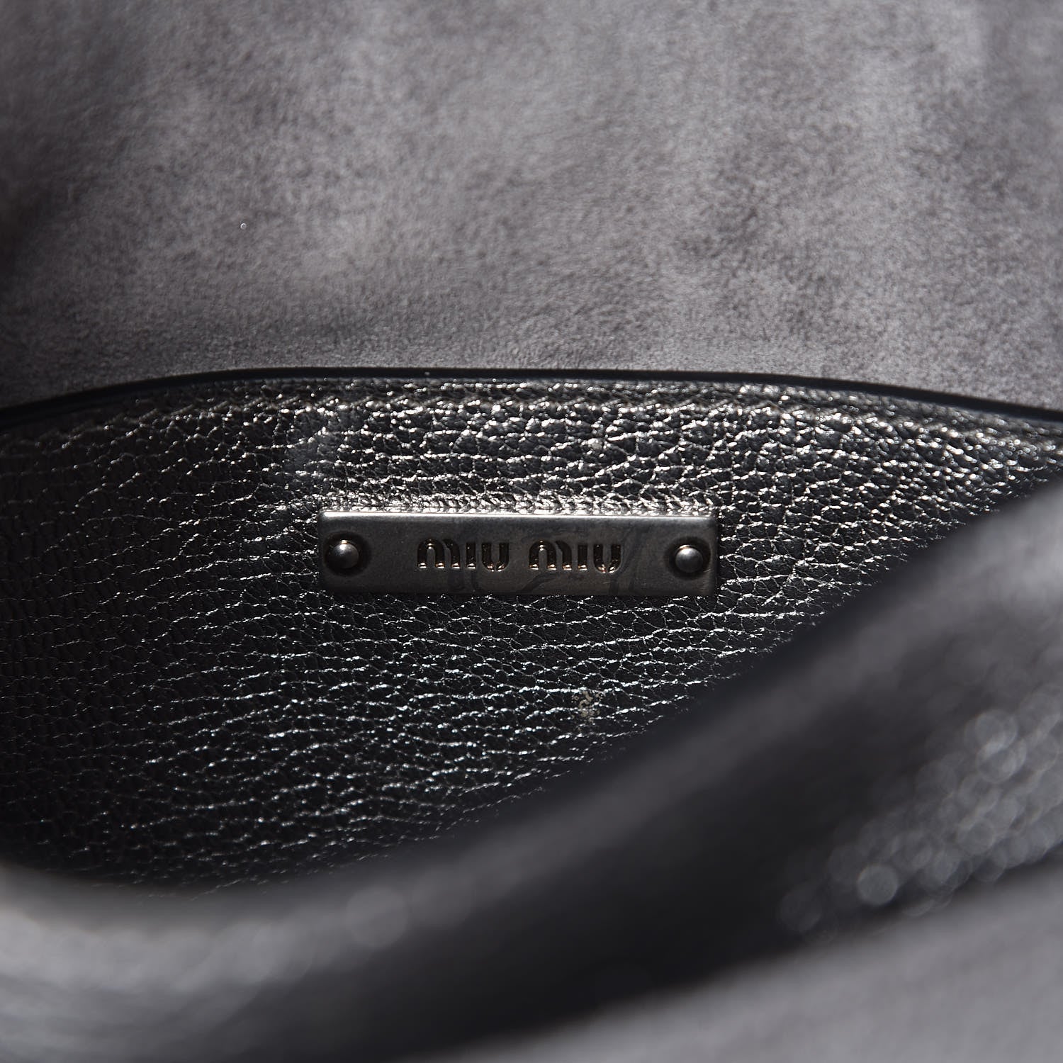 Miu Miu Metallic Goatskin Madras Stud Embellished Buckle Dahlia Shoulder Bag Chrome 16 of 20