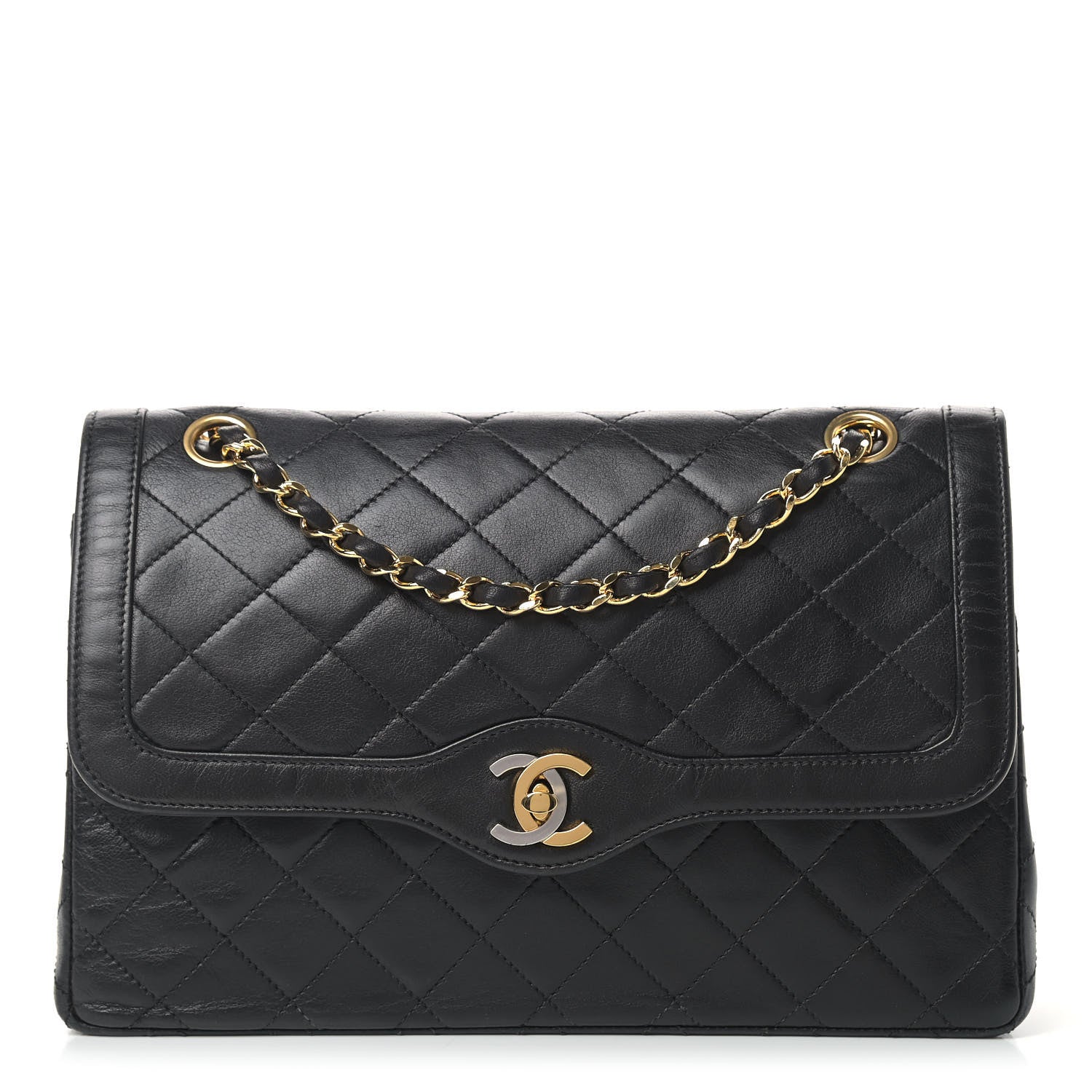 Chanel Lambskin Quilted Medium Double Flap Black 1 of 13