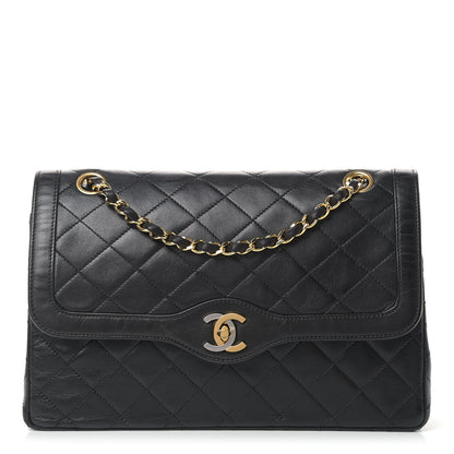 Chanel Lambskin Quilted Medium Double Flap Black 1 of 13