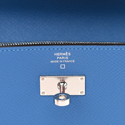 Hermes Epsom Shiny Alligator Touch Kelly Wallet To Go Mykonos Bleu Zellige 6 of 11