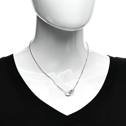 Cartier 18K White Gold Diamond Interlocking LOVE Necklace 2 of 5