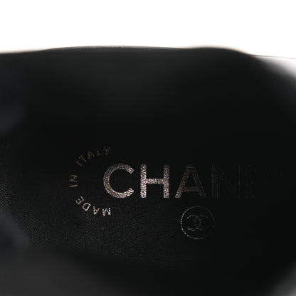 Chanel Calfskin Patent Cap Toe Ankle Boots 37 Black 7 of 13