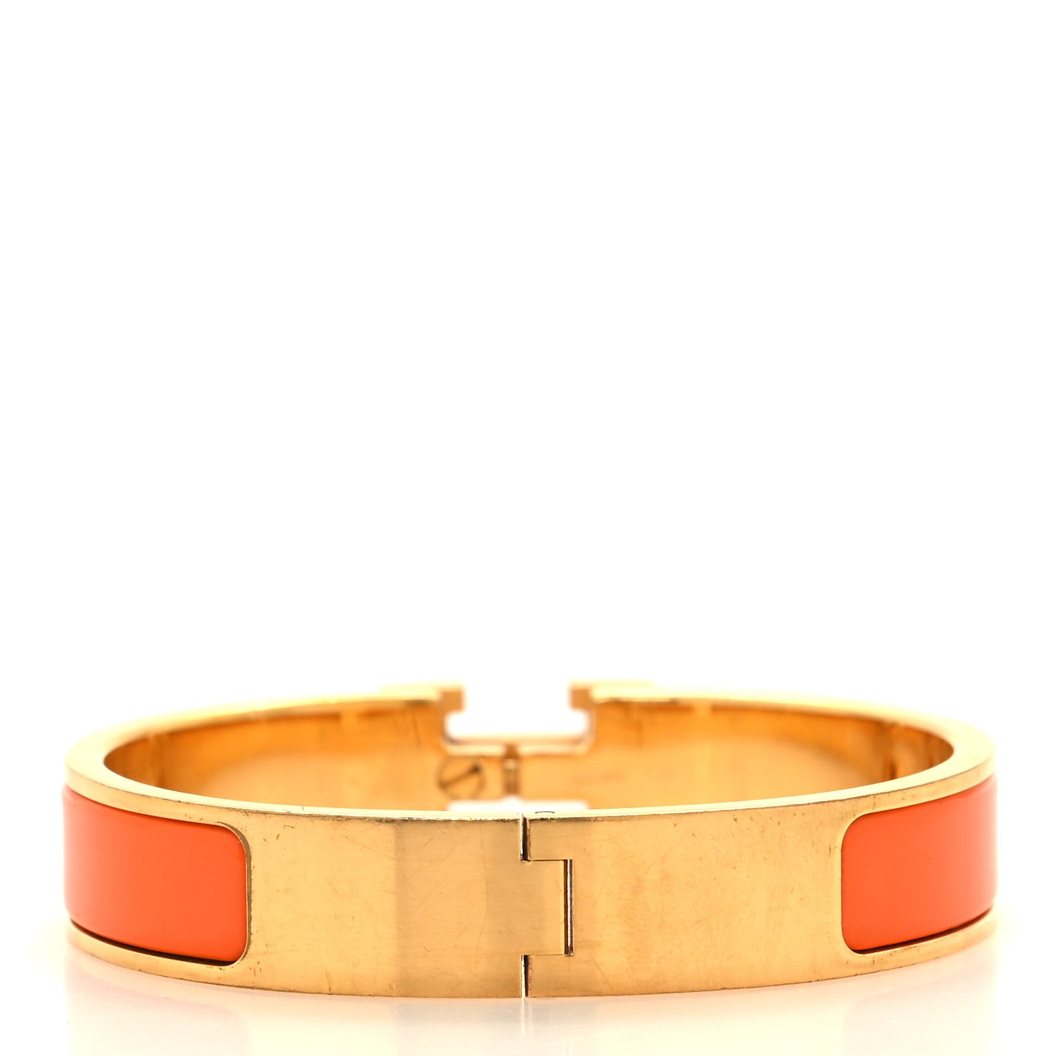 Hermes Enamel Narrow Clic Clac H Bracelet PM Orange 3 of 4