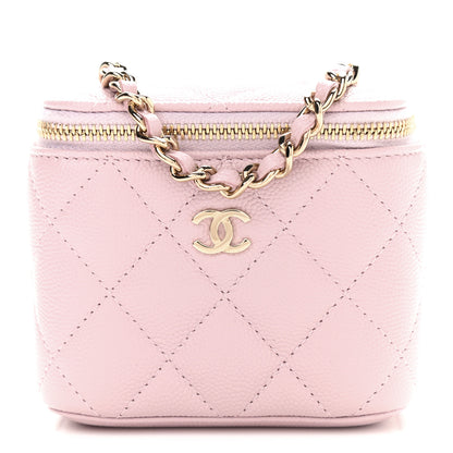 Chanel Caviar Quilted Mini Vanity Case With Chain Light Pink 1 of 9
